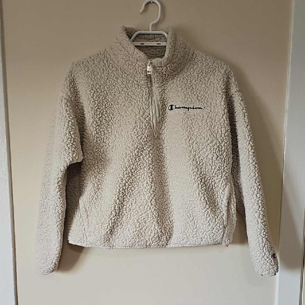 SOLD Champion Cream Sherpa Pullover - Picture 2 of 6